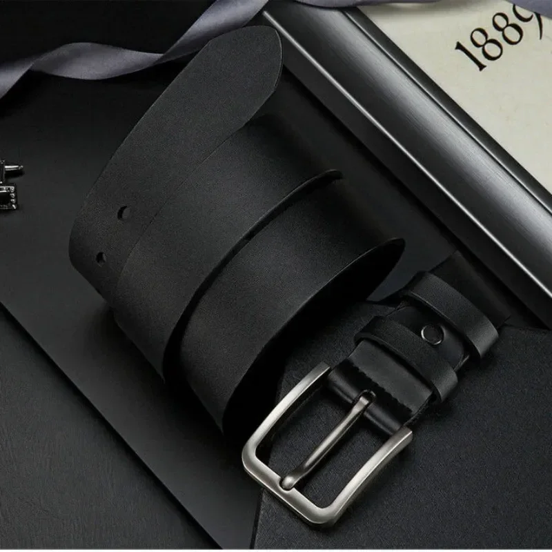 New Business Leisure Men's Alloy Square Pin Buckle Belts Male Famous Brand Luxury Designer Pu Leather Jeans Belts for Men