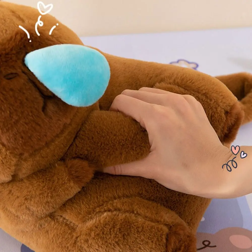 Capivara de pelúcia capivara mochila de pelúcia grande capacidade animal dos desenhos animados capivara crossbody saco moda bonito capivara saco de pelúcia casal