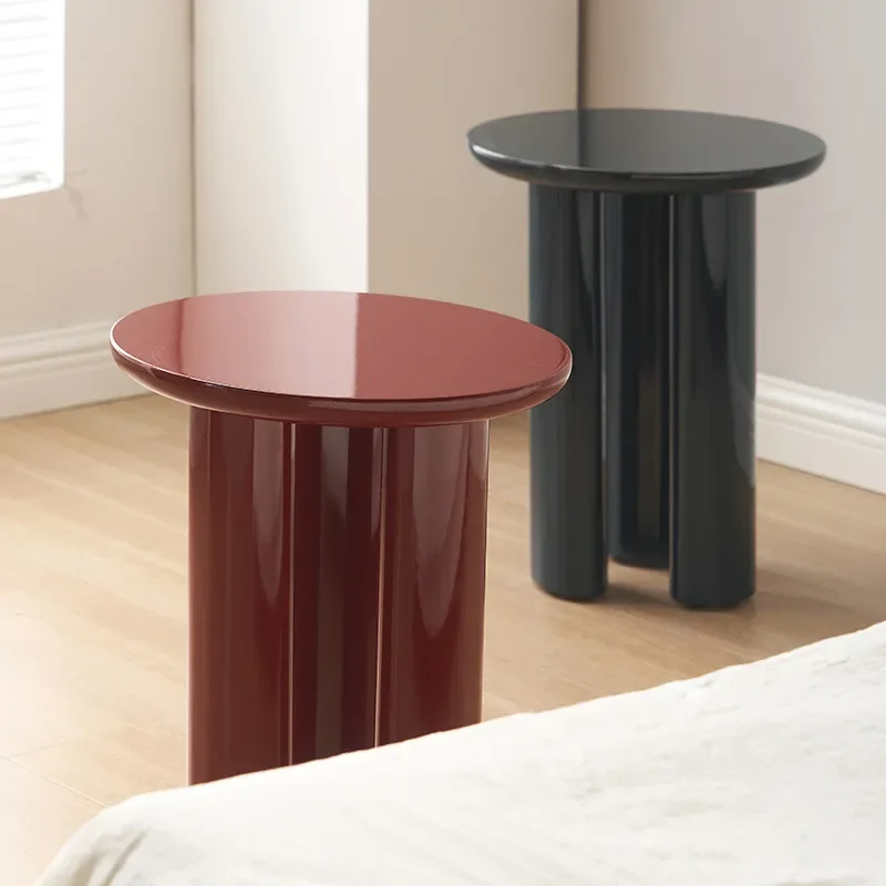 Modern Solid Wood Round Coffee Table Small Apartment Light Luxury Sofa Side Corner Movable End Table Simple Home Furniture