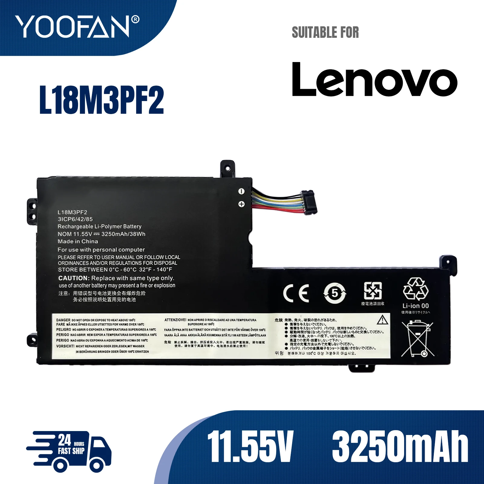 

YOOFAN L18M3PF2 Laptop Battery For Lenovo IdeaPad L18L3PF1 L18C3PF2 L18D3PF1 S540-15 L340-17IRH 17API 17IWL Xiaoxin