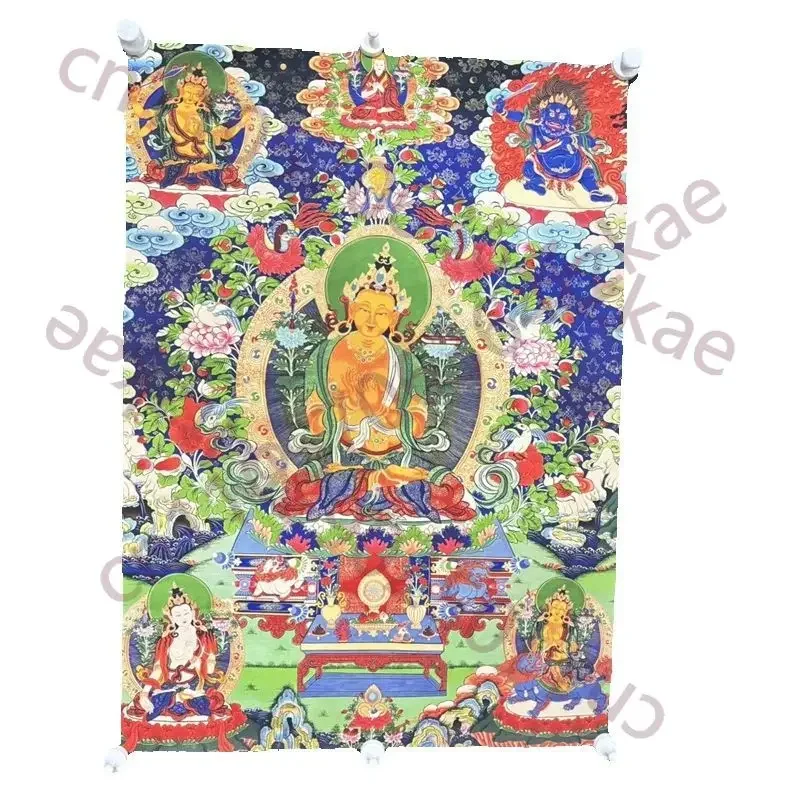 tibetan-buddhism-ksitigarbha-bodhisattva-silk-tangka-fine-art-handmade-old-buddhist-wall-hanging-decorations
