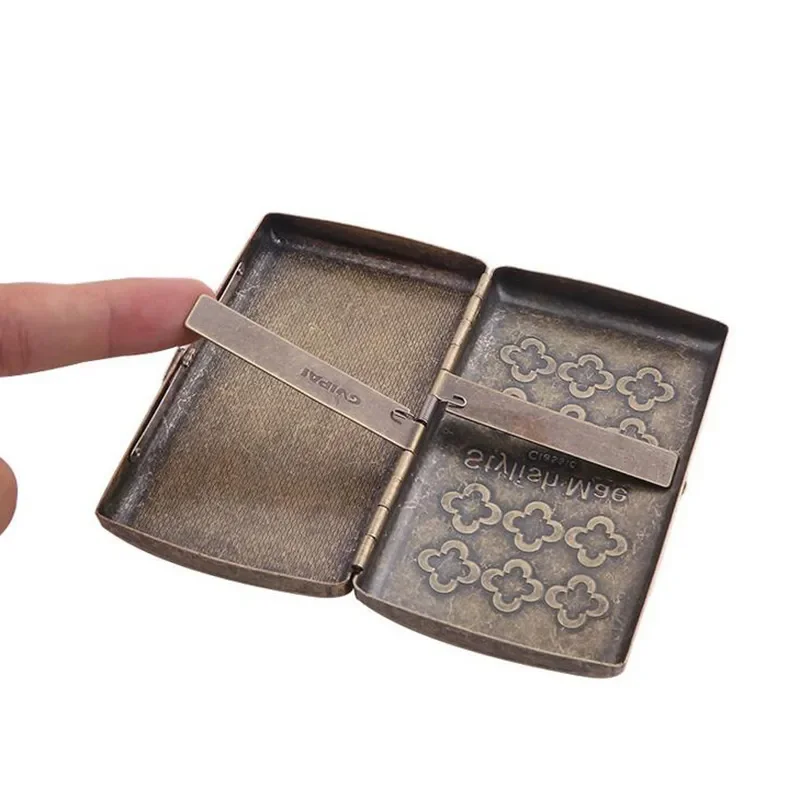 Container 12Pcs Cigarette Case Smoking with Two Clip Tobacco Holder Pocket Storage with Gift Box for Man