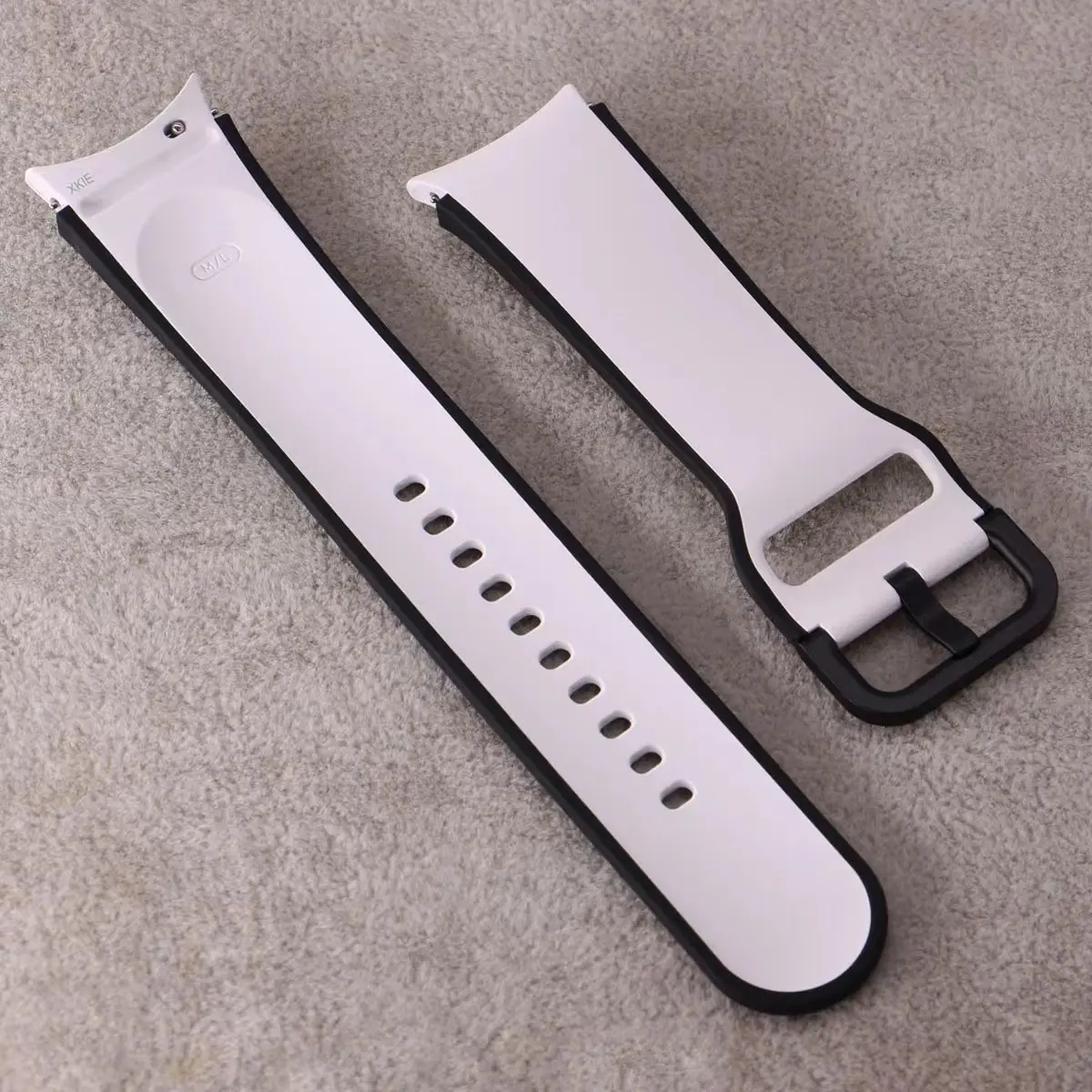 Silicone Watch Band For Samsung Galaxy Watch 6 Classic 43/47mm 5 Pro 4 40mm 44mm 45mm Sport Two-tone Wristband