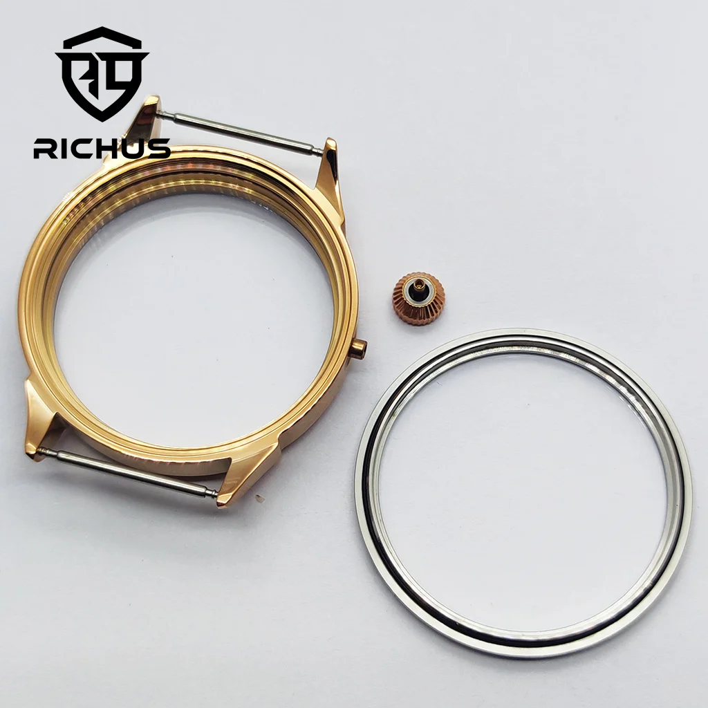 RICHUS ETA6497 케이스 42mm 로즈 골드 시계 케이스 ETA6497 6498 Seagull ST3600 ST3620 ST36 무브먼트