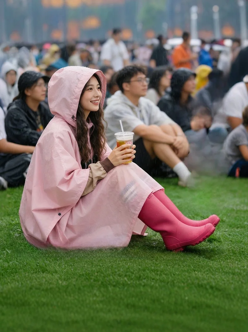 

Легкий дышащий дождевик для взрослых, полностью водонепроницаемый, для музыкальных фестивалей, специальная уличная одежда, женский стиль, портативный дождевик