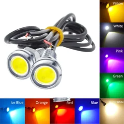 2pcs New 18MM Car Eagle Eye Silver Shell DRL Led Daytime Running Lights LED 12V Backup Reversing Parking Signal Automobiles Lamp