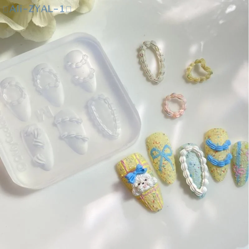 【ZYAL-1】 gâteau crème 3D Silicone sculpture bijoux moule à ongles bricolage Design Nail Art ongles décorations modèle pour ongles breloques manucure