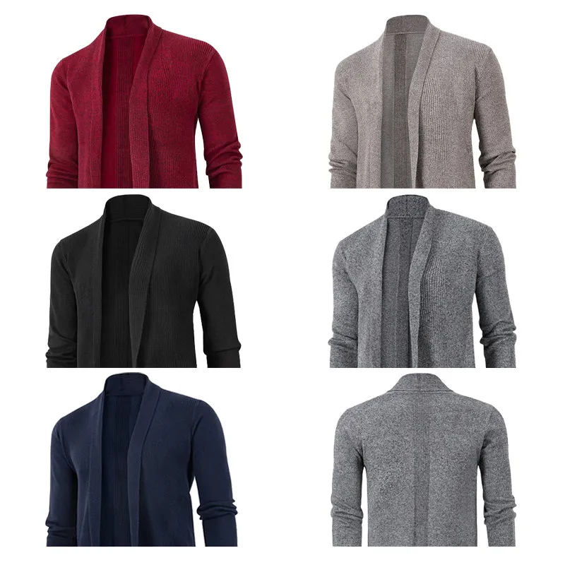 2025 جديد الرجال عادية Faion طويلة Sve محبوك سترة سترة الخريف Sle سليم صالح الحضرية Faion البوليستر مزيج #1