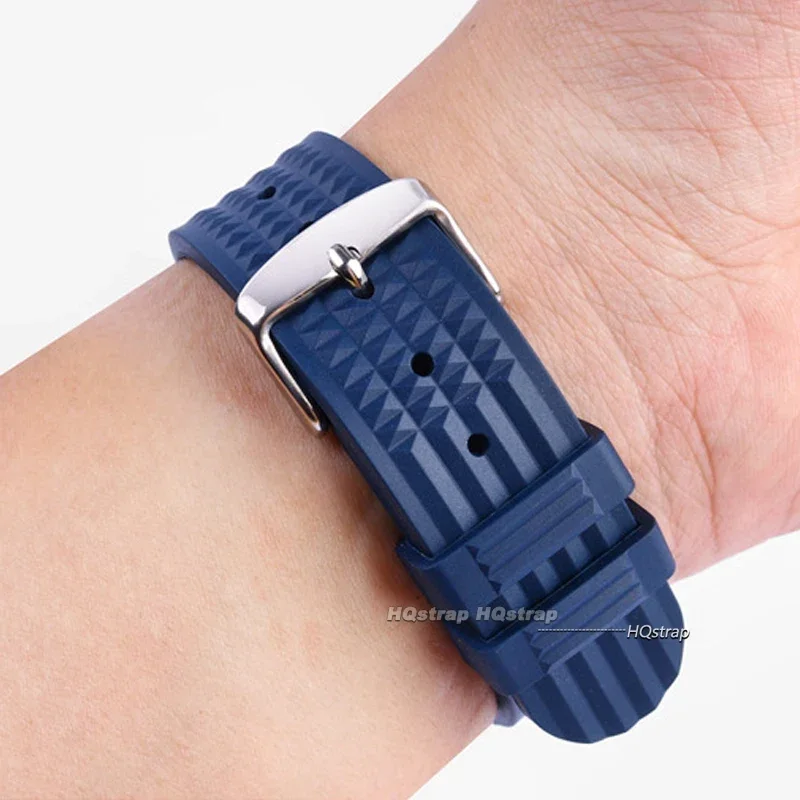 20mm 22mm Rubber Watch Band for Seiko Soft Rubber Watch Strap Waterproof Replacement Universal Watchbands Mens Diver Sports Band image 6