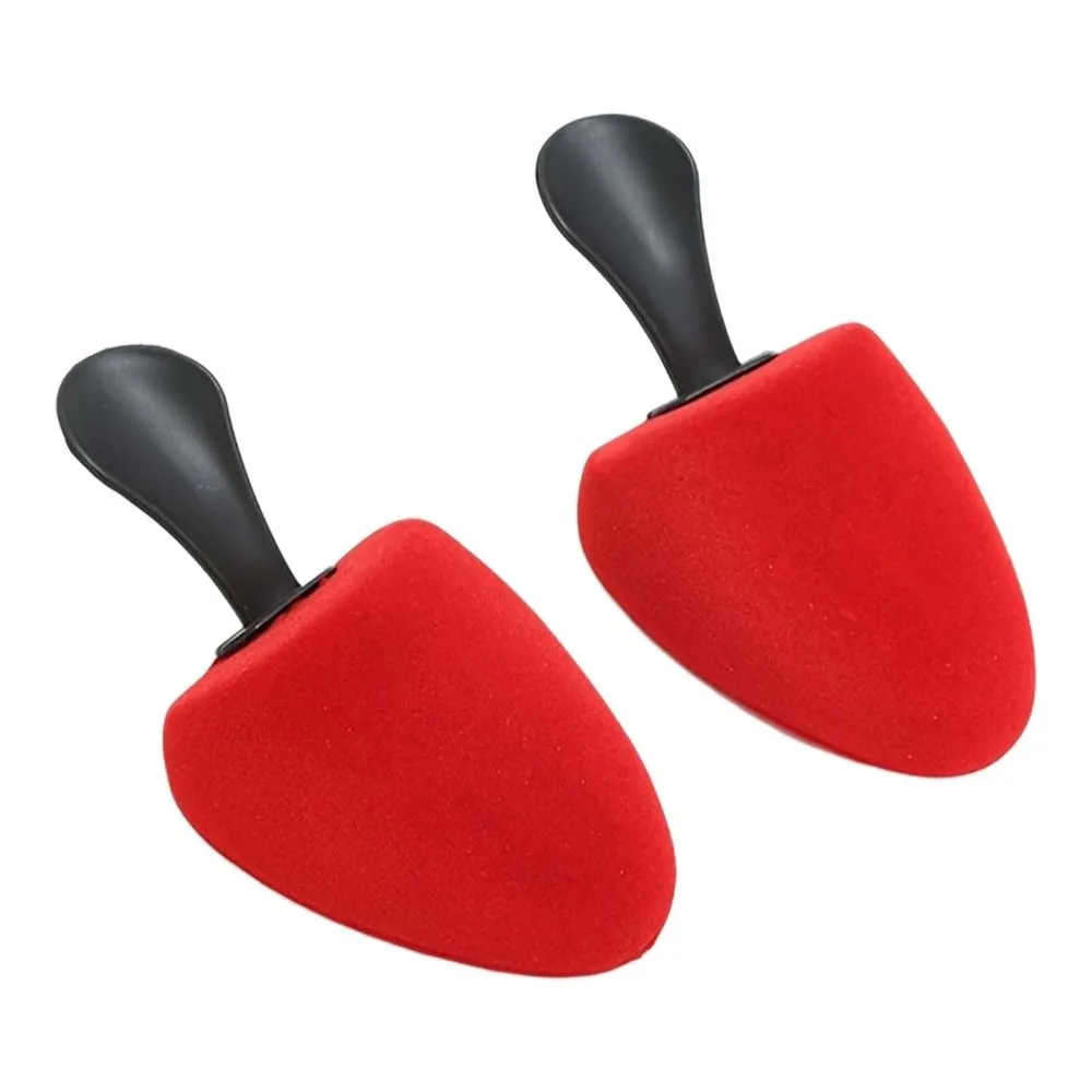 1 Pair Flocking Surface Shoe Trees Anti Wrinkle PU Foam Shoe Shapers Plastic Handle Universal Size Crease Protectors Women Pumps