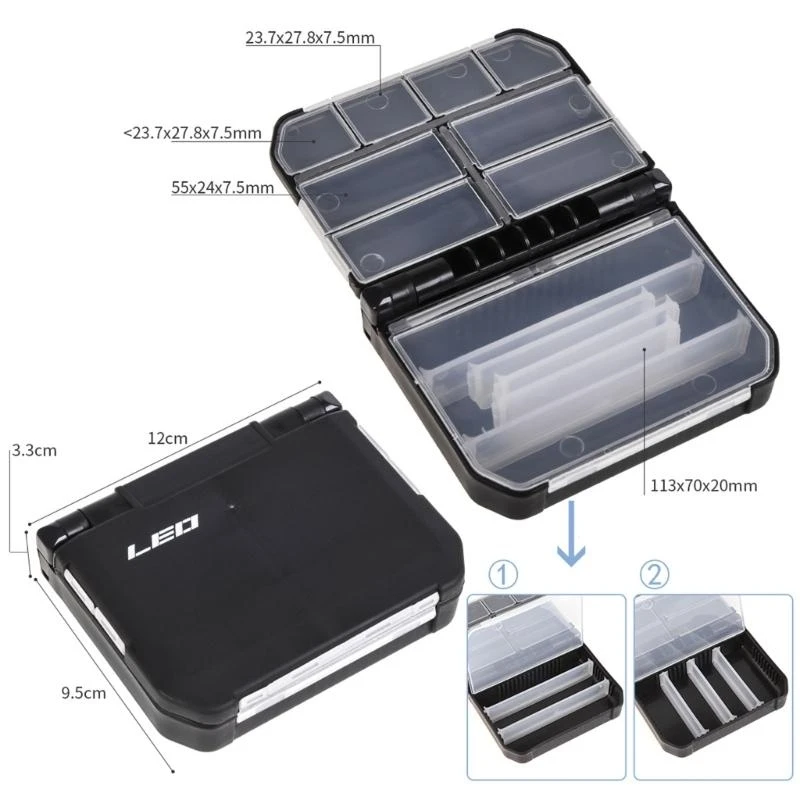 

Compartments Fishing Lures Box Baits Storage Case Fishing Tackle Storage Tools