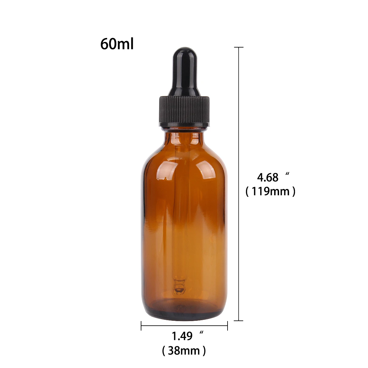 6/12/24 pieces 60ml 2OZ Amber Glass Dropper Bottles with Glass Pipette for Cosmetic Perfume Essential Oils Refillable Bottle