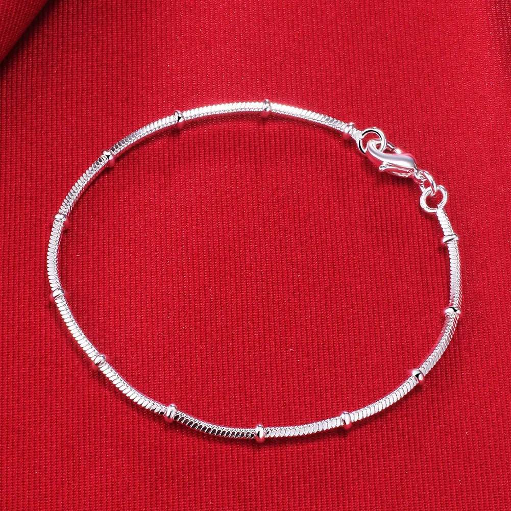 

Noble nice charm Snake chain silver color bracelets for women men wedding high quality fashion jewelry Christmas gifts