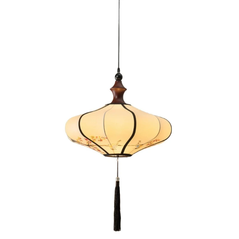 New Chinese style antique classical palace lamp fabric hand-painted lanterns, restaurant teahouse eye protection chandelier