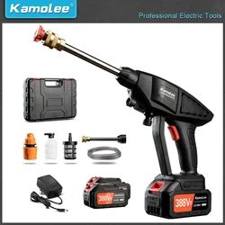 Kamolee 388VF 70Bar Cordless High Pressure Electric Car Washer Gun Foam Protable Car Wash Garden Spray for 18V Makita Battery