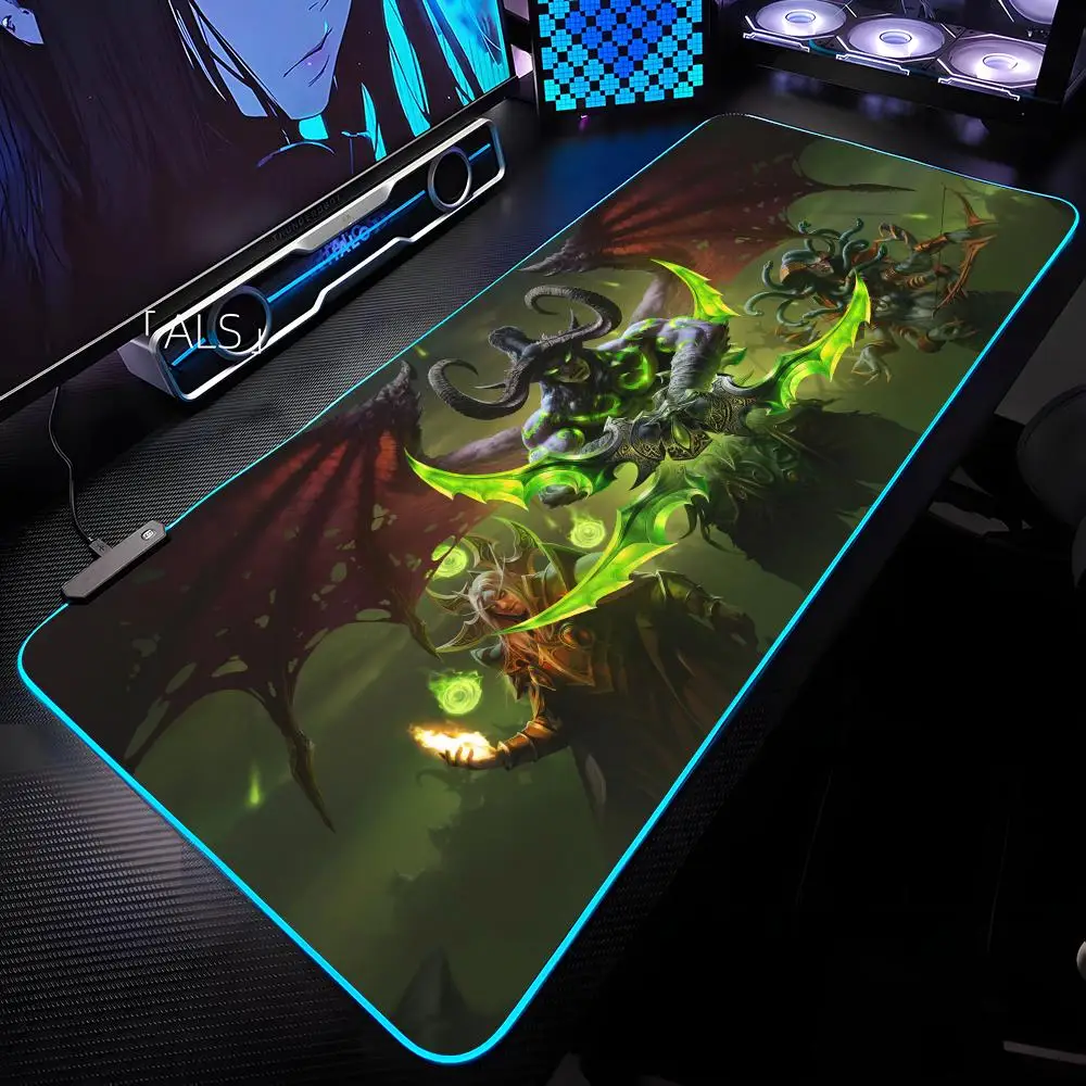 

W-WorldS Of W-WarcraftS Mouse Pad RGB Backlit Mouse Pad Laptop Mouse Pad Laptop Gamer Computer Desk Gaming Accessories