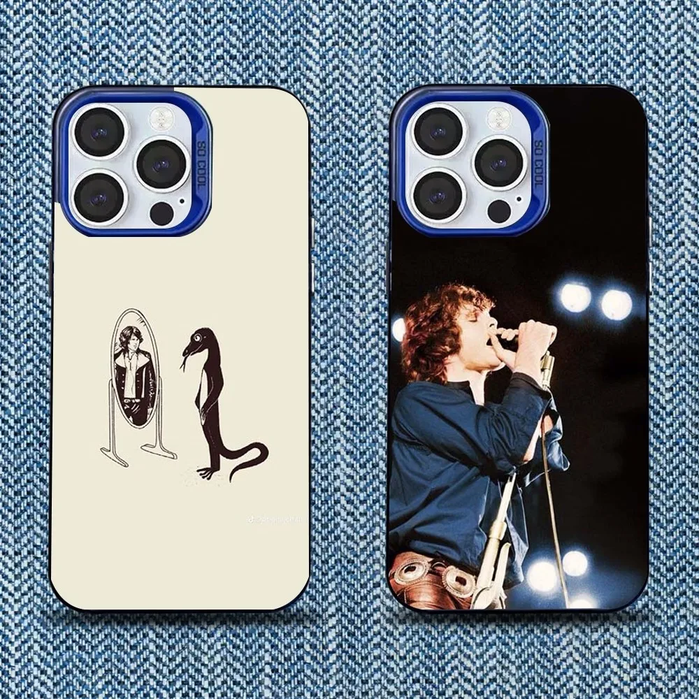 

The Doors J-Jim Morrison Phone Case For iPhone 16,15,14,13,12,11,Mini,Pro,SE,MAX Blue Matte Silicone Cover