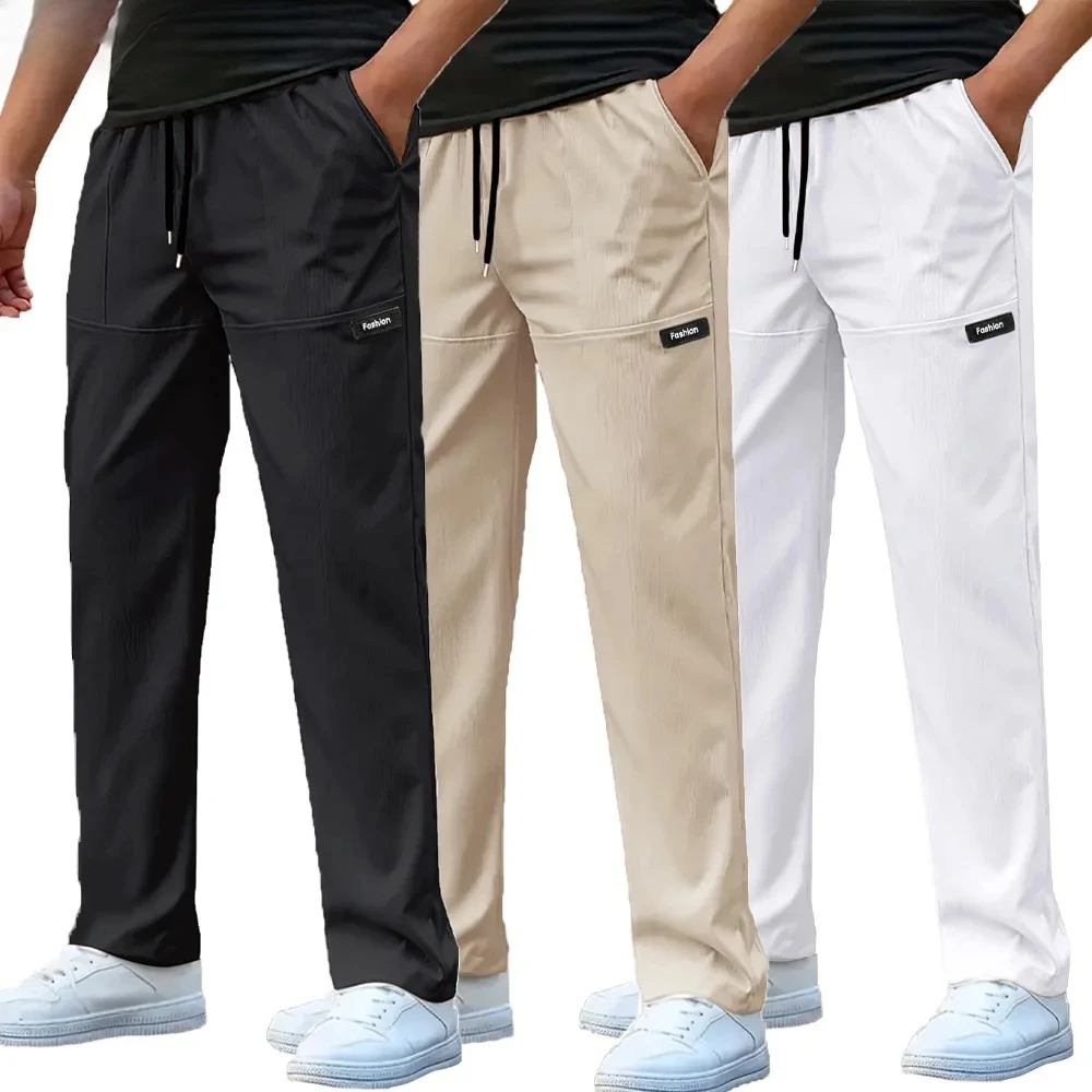 

Men's Lightweight Pants Casual Loose Sports Trousers Men Casual Thin Straight Leg Pants Male Fashion Outdoor Joggers Pants