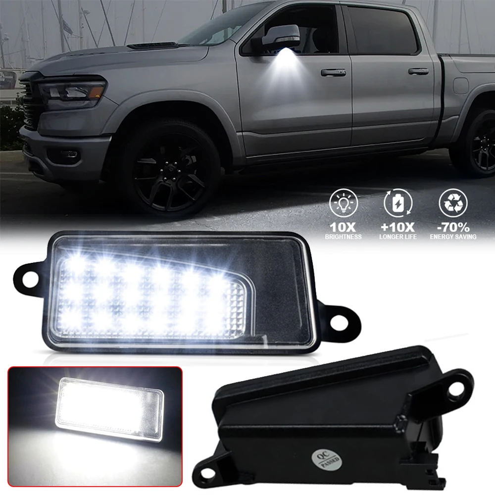 6000K LED Under Side Rearview Puddle DRL Light for Dodge Ram 1500 2019-2023 Auto Assembly Parts Accessories