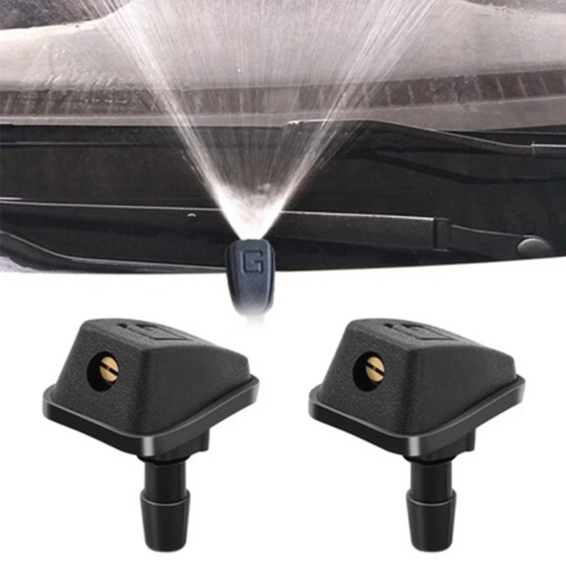 2 Pcs/Set Car Universal Front Windshield Wiper Nozzle Jet Sprayer Kits Sprinkler Water Fan Spout Cover Washer Outlet Adjustment