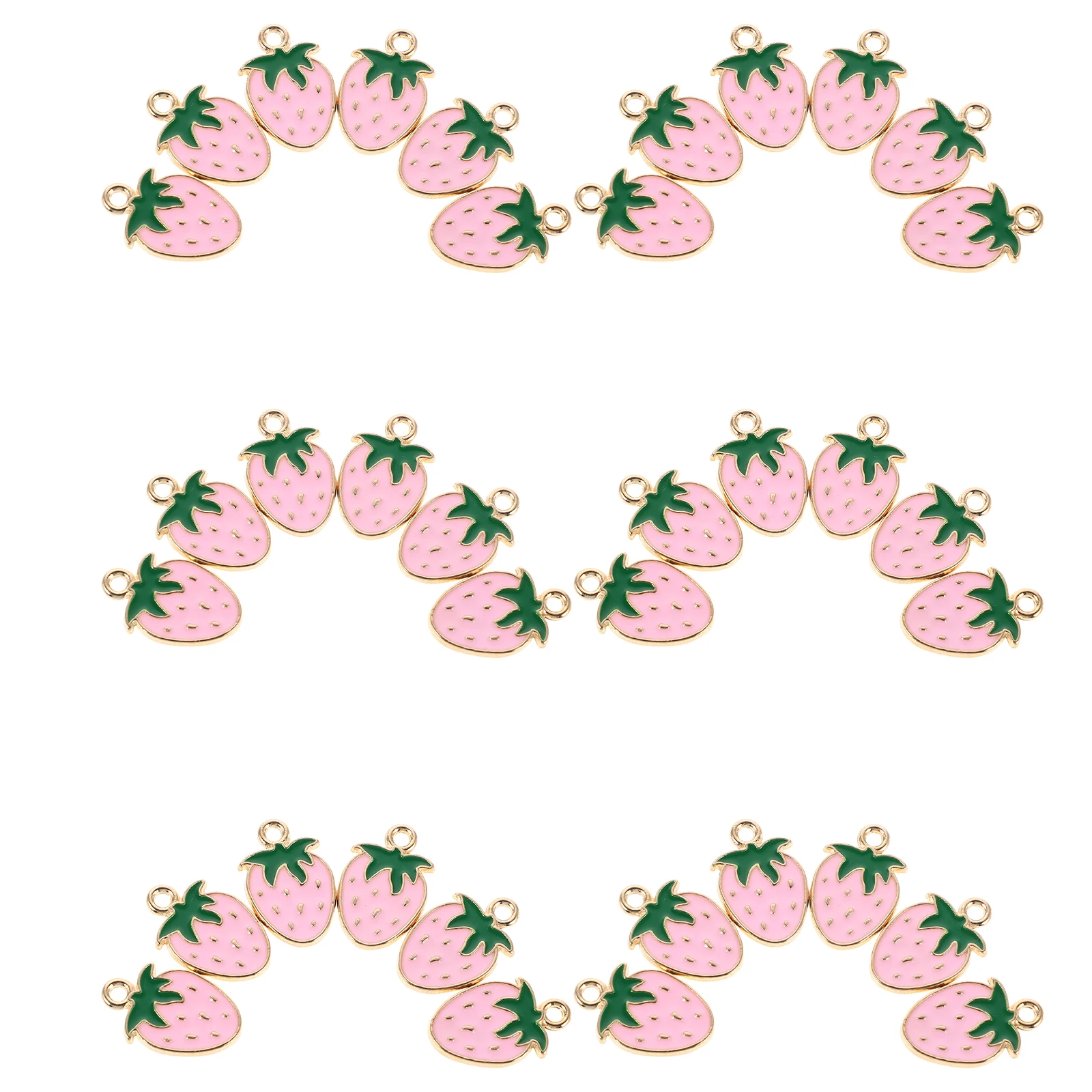 

50 Pcs Strawberry Pendant Fruit Charms for Jewelry Making Bracelet DIY Accessories