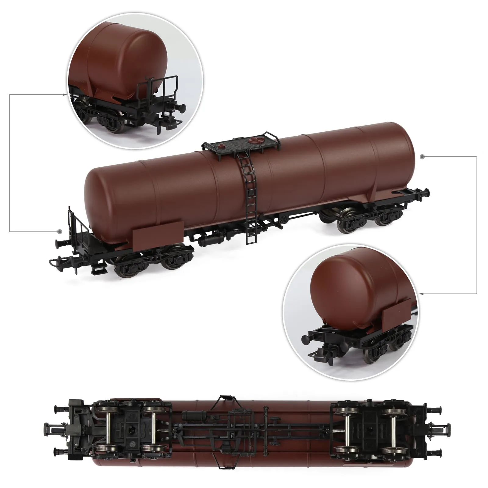 1 Unit HO Scale 1:87 Oil Tank Wagon Colored Undecorated Tank Car with Metal Wheelsets for Model TrainsC8768