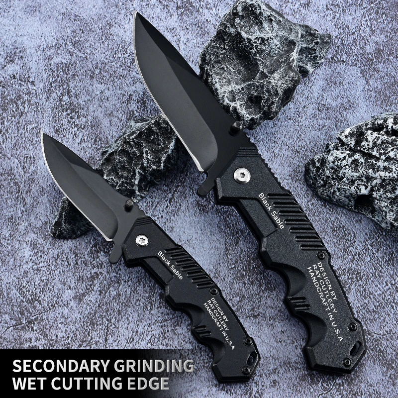 Portable multi-function folding survival knife with sharp pocket, suitable for outdoor camping and military survival