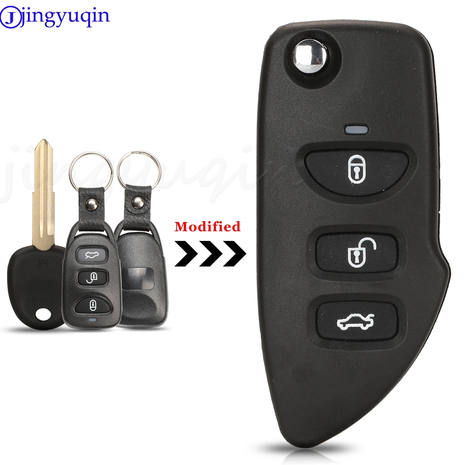 

Jingyuqin 3 Buttons Modified Remote Car Key Shell Case For FOR Hyundai Santa Fe Sonata Sonata KIA Magentis Optima Sorento