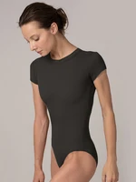 Traje de baile de Ballet medias traje de gimnasia de una pieza mangas cortas espalda grande traje de entrenamiento de baile para adultos mangas cortas