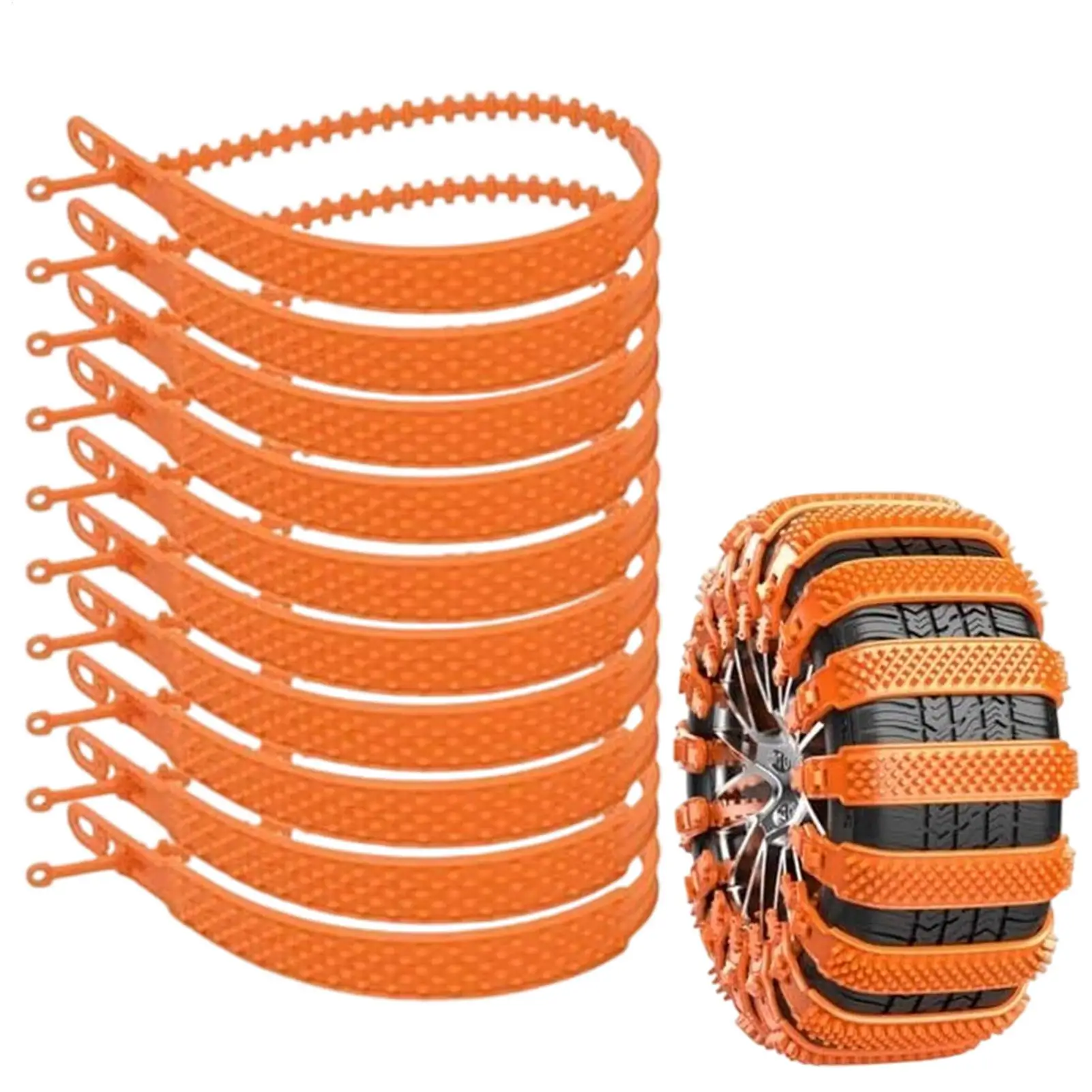 10PCS Car Tire Chains Winter Snow Anti-Skid Tyre Cable Ties Auto Outdoor Snow Tire Tyre Anti Skid Chain Emergency Accessories