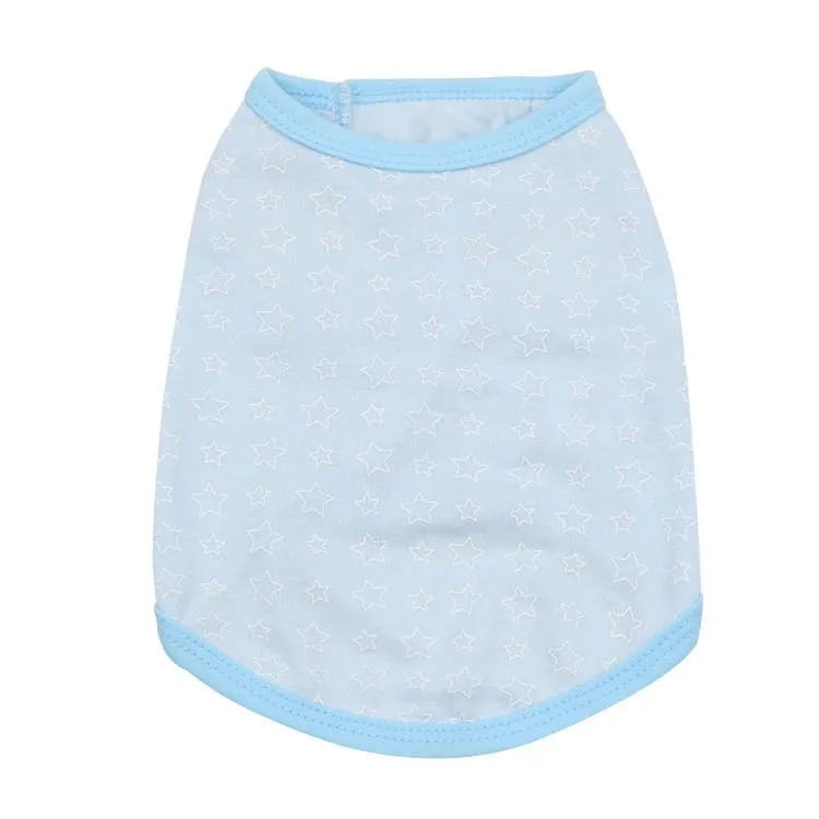 

Factory Pet Dog Cat Clothing, All Over Star Print Cotton Jersey Vest for Small Breed, Wholesale Spring Summer Apparel