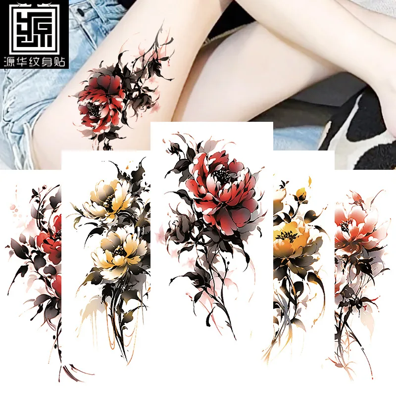 New  Designs Wholesale 100X Half Arm Waterproof Fake Tattoo Sticker Symbol Animal Flower Totem