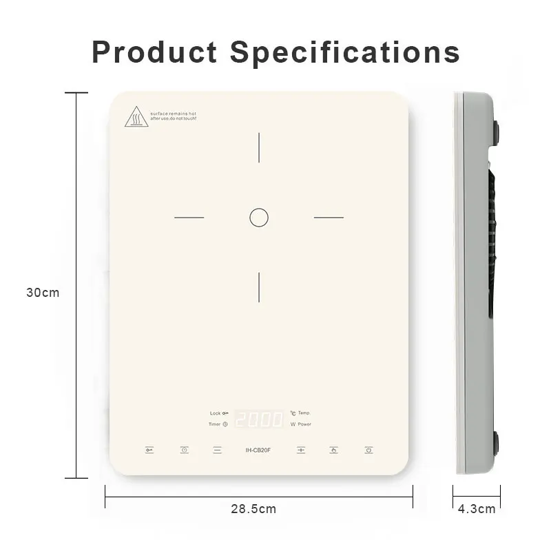 Ultra-thin Series Portable Touch Control CE Certification 220-240V 2000W Multi-color Single Induction Cooker