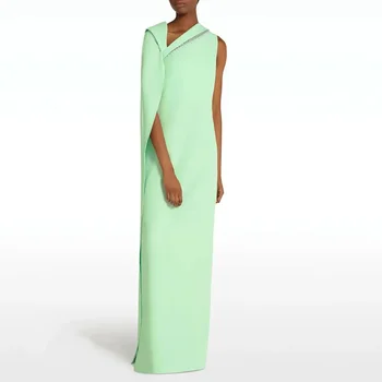 فستان حفلة موسيقية بأكمام شال مع فستان سهرة بطول الأرض مع فساتين رسمية لحفلات الزفاف للنساء ArabiaML-117