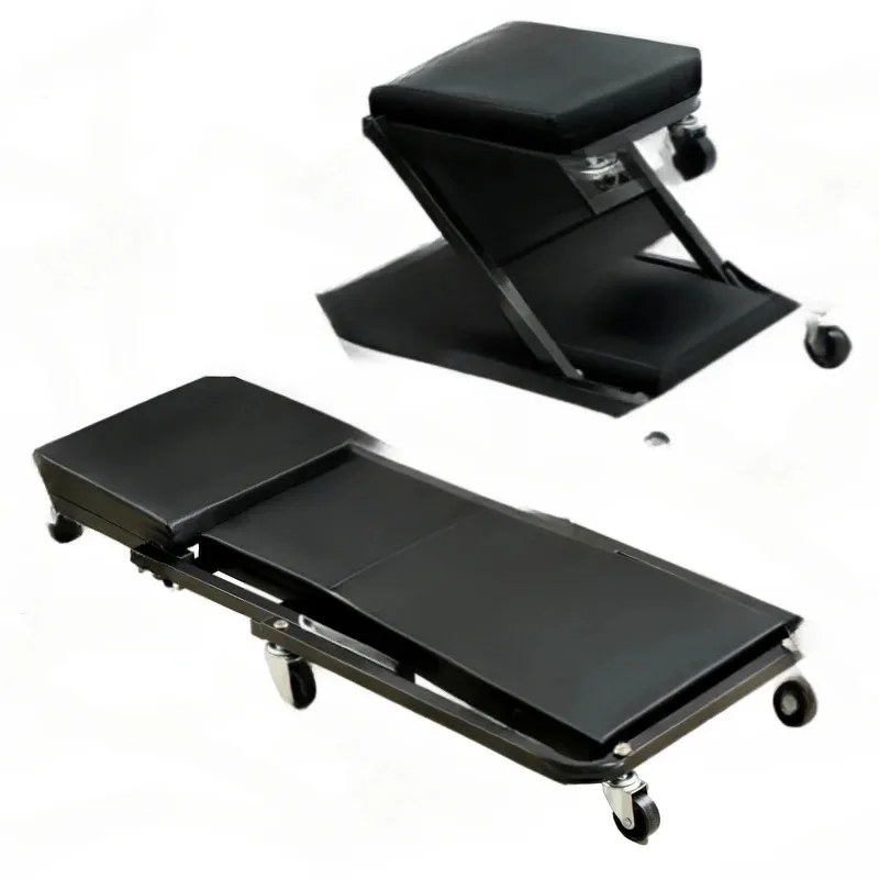 Folding Repair Bed Maintenance Work Chair Auto Workshop Bench Wheels Car Creeper Roller Seat