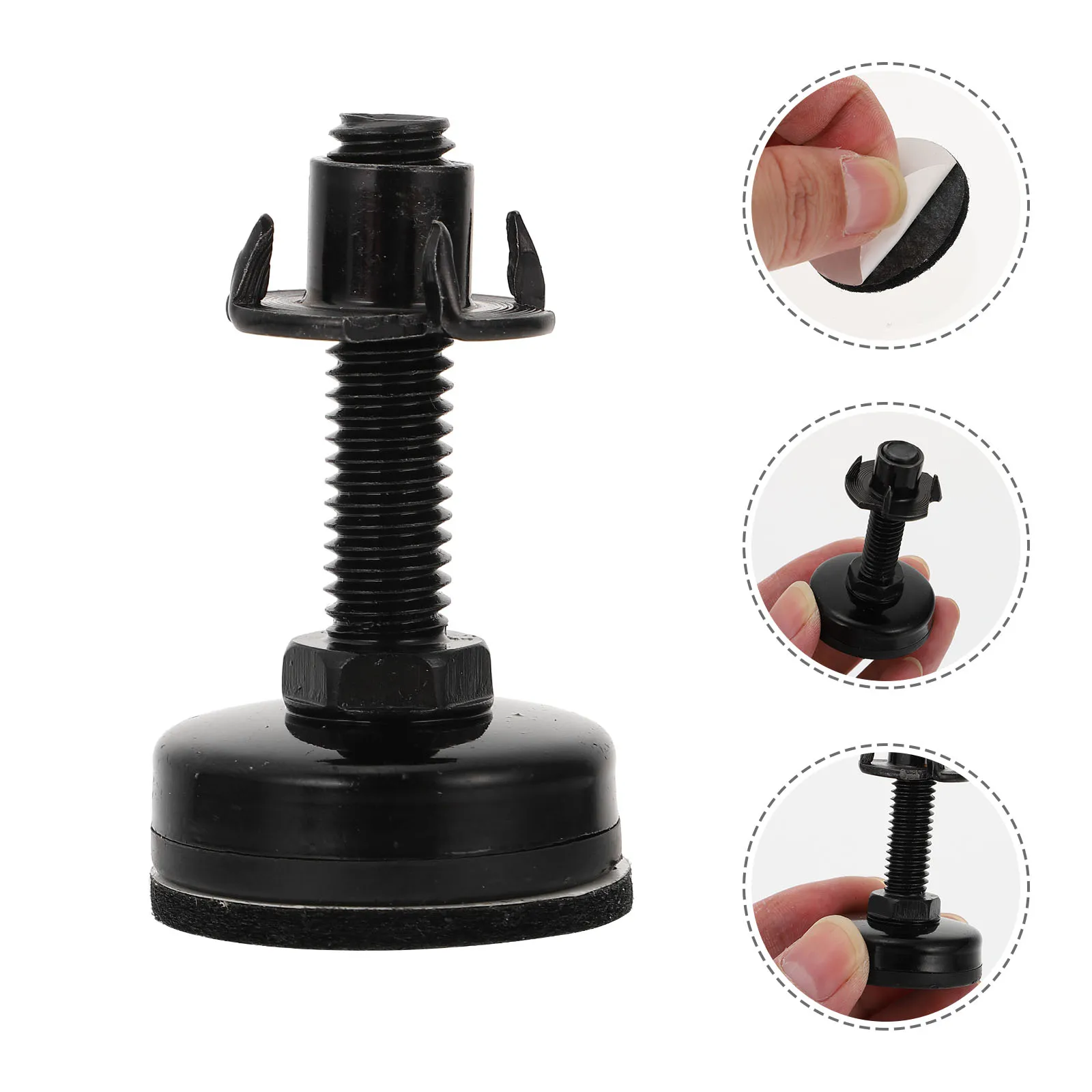 

4 Pcs Furniture Levelers Adjustable Heavy Duty Nylon Sofa Feet for Tables Chairs Shelves Black Steel Leveling Home Office