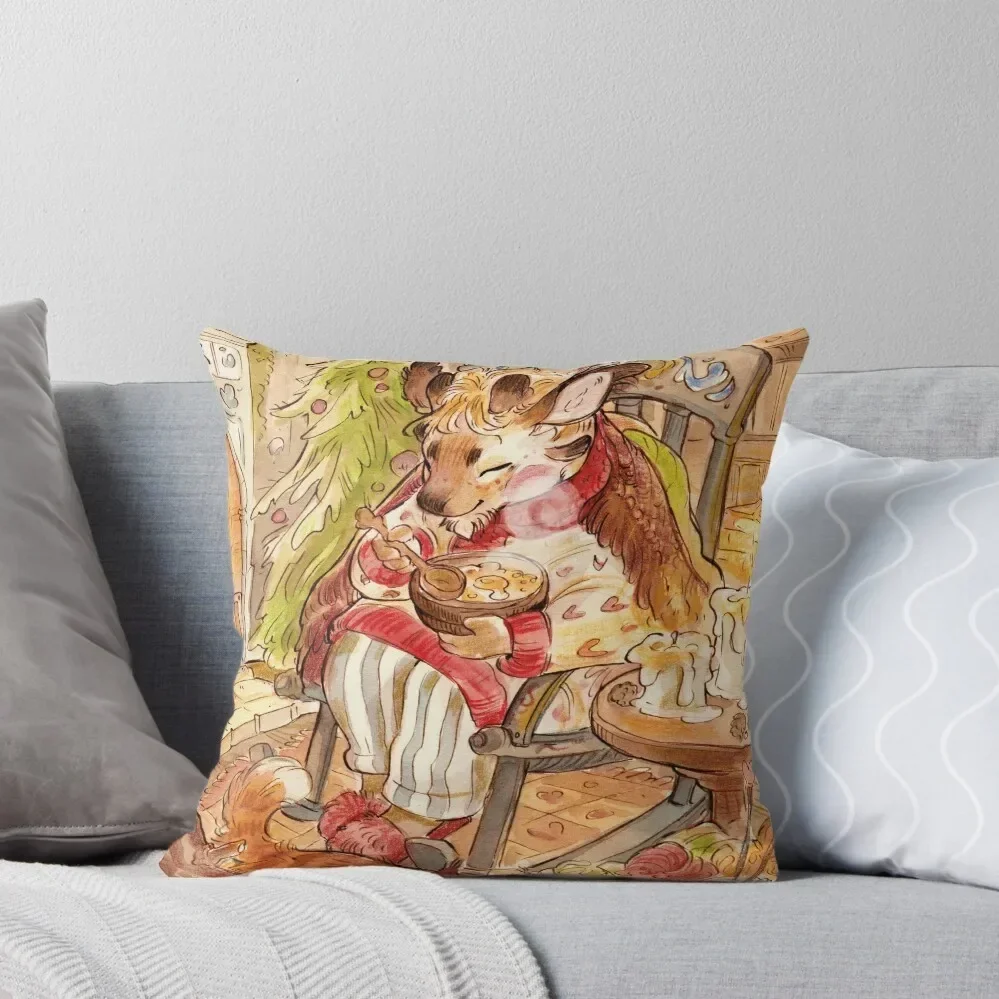 Nisse: Porridge with Butter Throw Pillow Sitting Cushion christmas pillow case pillow