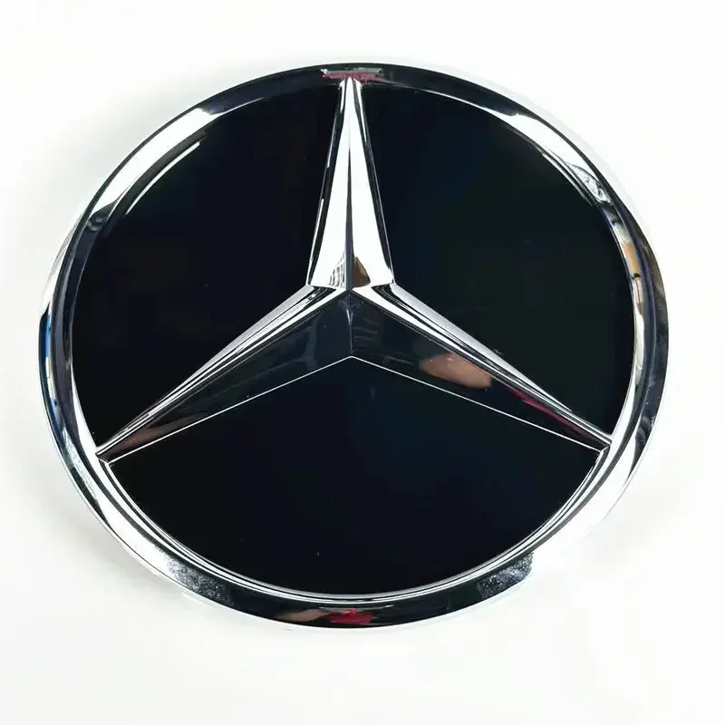 

Hot 3d Chrome Black Star Logo Car Front Grille Emblem For Mercedes Benz W205 W212 W207 A B C E SLK GLK CLA CLS Vian Car Sticker