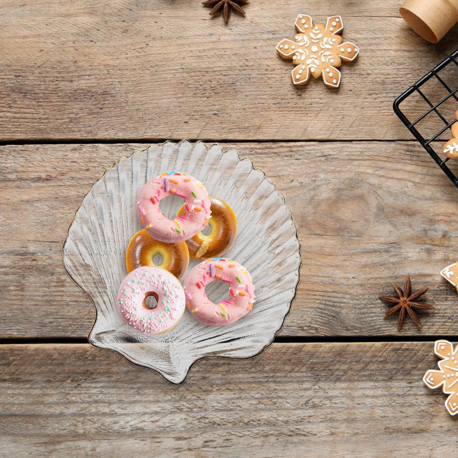 

1Pcs Glass Breakfast Plate Shell Shape Multi-Function Kitchen Supply Safe Strong Food-Grade Material Glass Plates