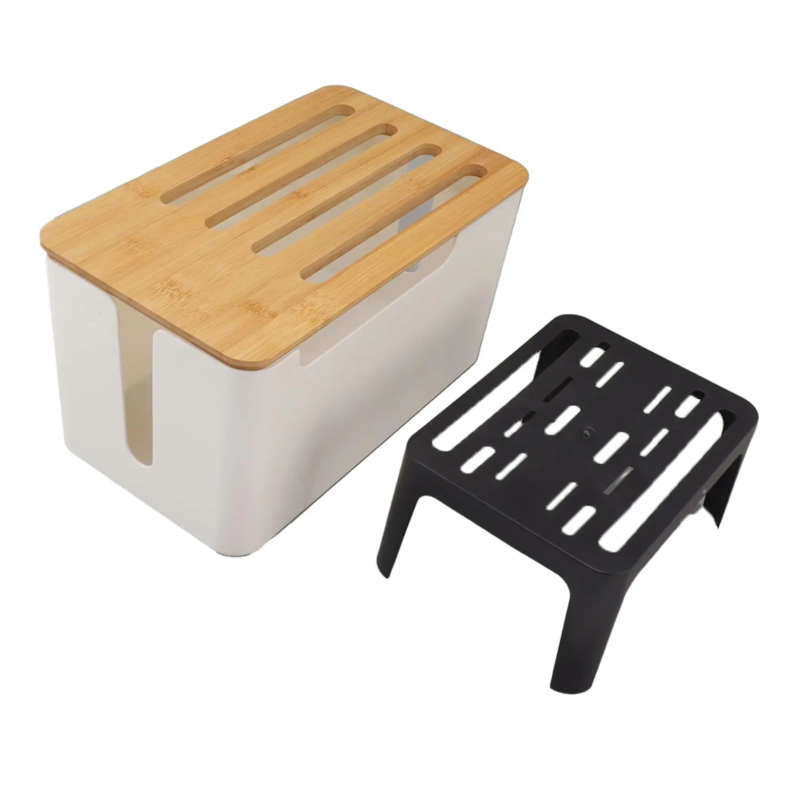 

Bamboo WiFi Router Storage Box Eco Friendly Anti Scratch Organizer for Home