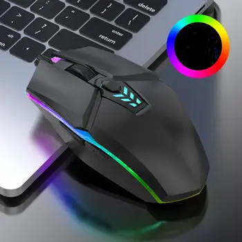 Kablolu oyun fare 1600 DPI optik 6 düğme USB fare RGB arka dilsiz fareler masaüstü dizüstü bilgisayar oyun fare