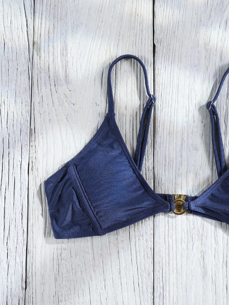 Traje de baño de dos piezas Miyouj Push Up, bikinis lisos 2026, traje de baño sexy de corte triangular, trajes de baño de tiro bajo, traje de baño de corte alto
