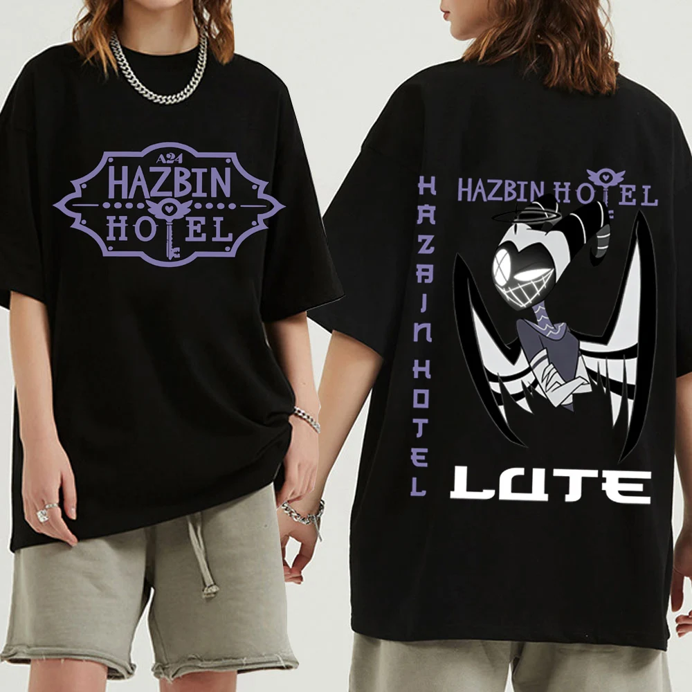 

Hazbin Hotel Lute Graphic Design T-shirt Man Woman Harajuku Short Sleeve O-neck Casual Shirt Gift