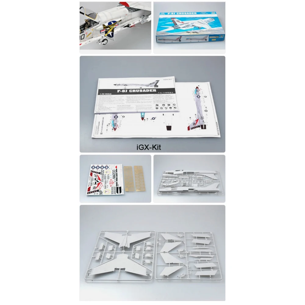 

Trumpeter 02273 1/32 Scale US F-8J F8J Crusader Fighter Military Plane Aircraft Craft Plastic Assembly Model Gift Building Kit