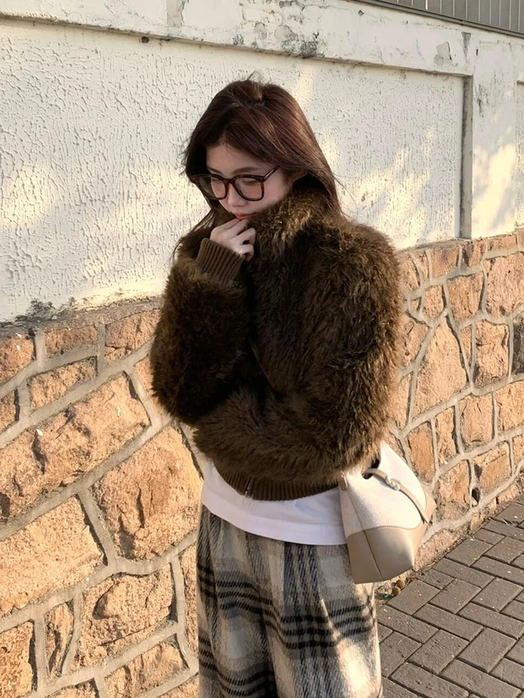 معطف Sweet Sli 2025 Young Sle Thiened Lamb Fur Jaet للسيدات معطف ort لحماية البيئة من الشعر Quali Top College...