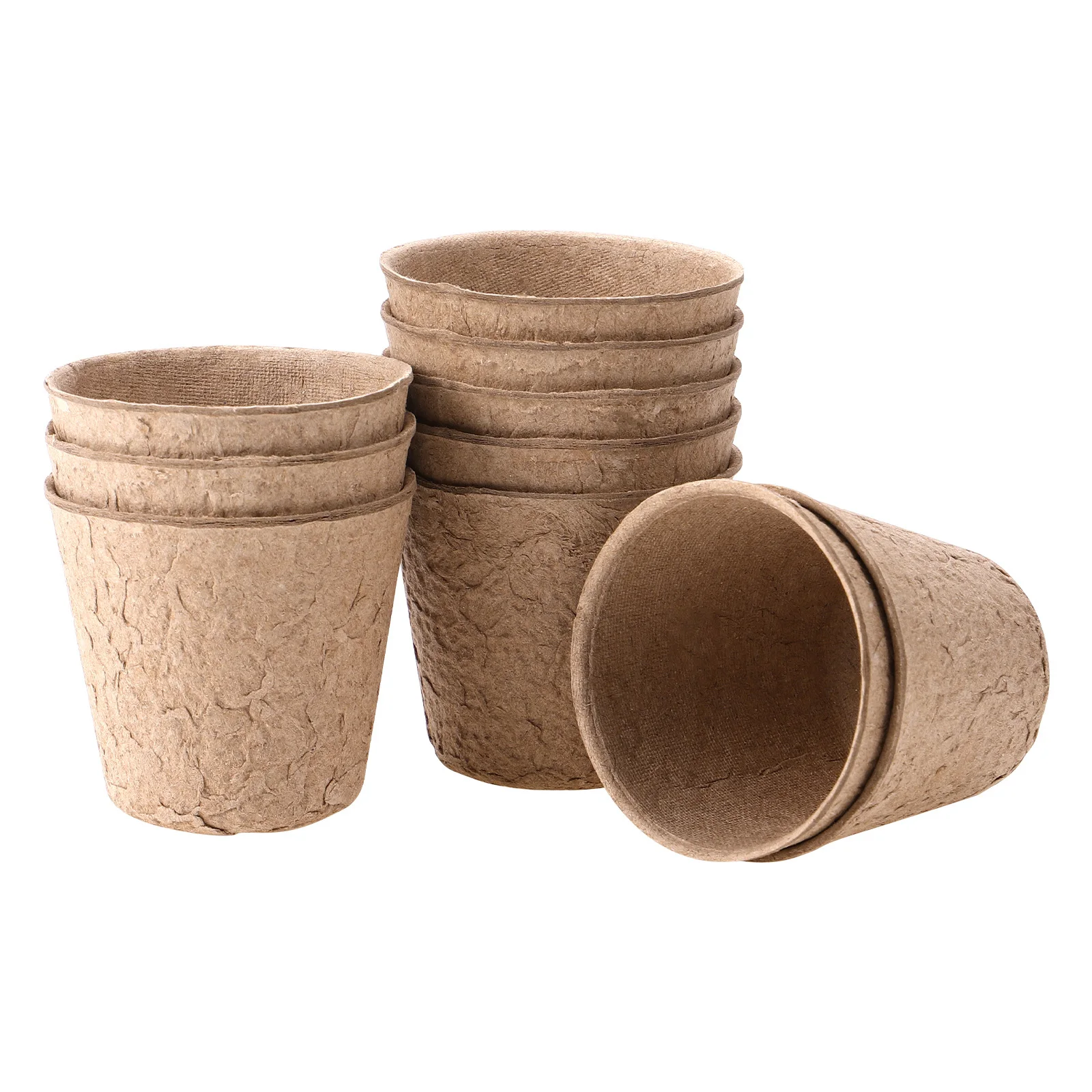 

10Pcs Biodegradable Peat Pots Absorbent Breathable Nursery Pots for Garden Flower Vegetable Seedling Starter Planting Cups 6x6cm