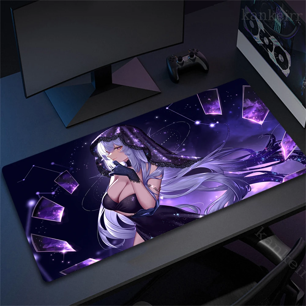 Black Swan Honkai Star Rail Mouse Mat Desk Mat With Pad Gaming Accessories Prime Gaming XXL Keyboard Pad Big Stitch Padding Mats