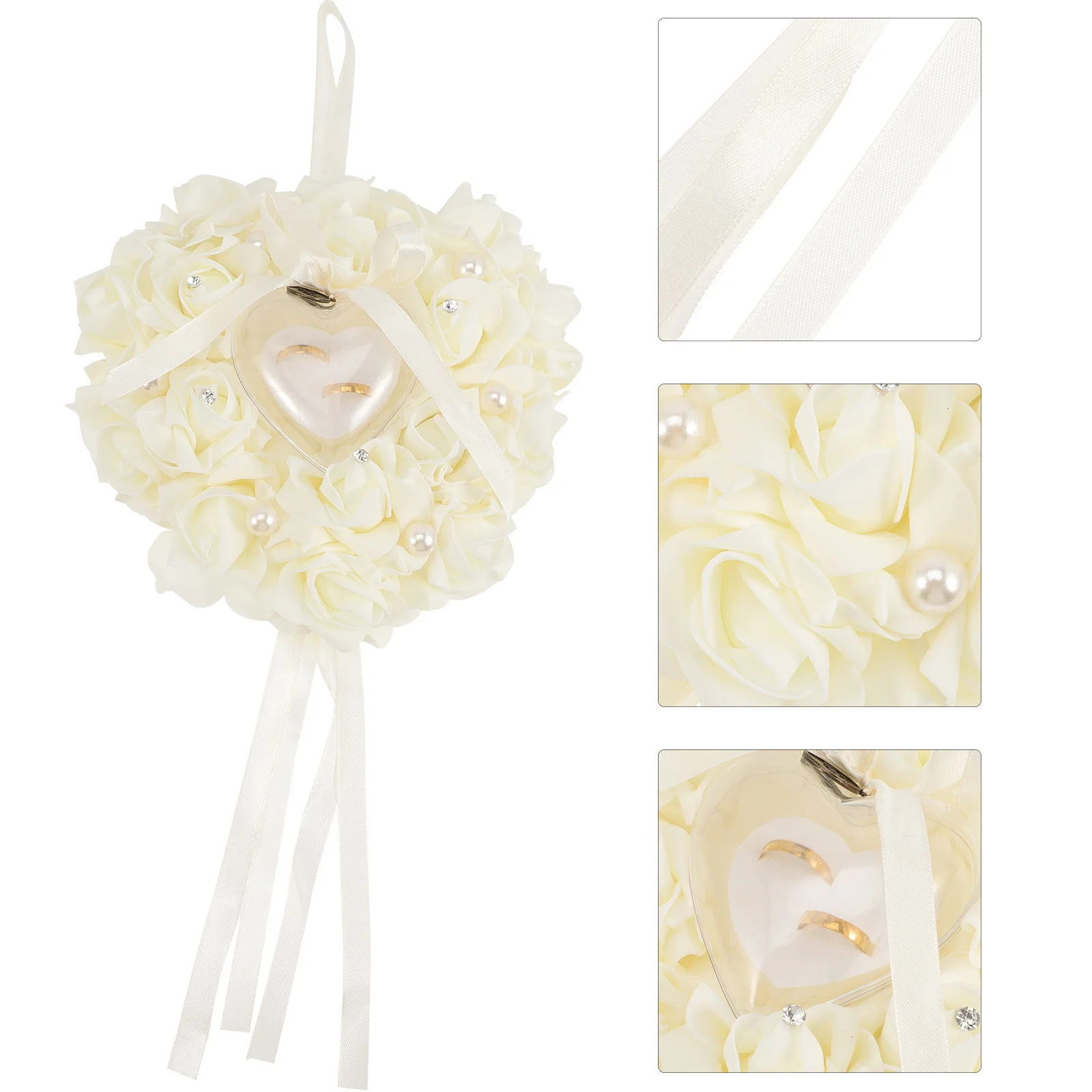 Wedding Ring Pillow Box Heart Shaped Transparent Box Exquisite Romantic Ring Holder Wedding Engagement Proposal Anniversary