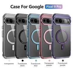 Luxury Full Clear Magnetic Phone Case For Google Pixel 8 8A 10 9 Pro XL 9A 10A Wireless Charging Hard Cover