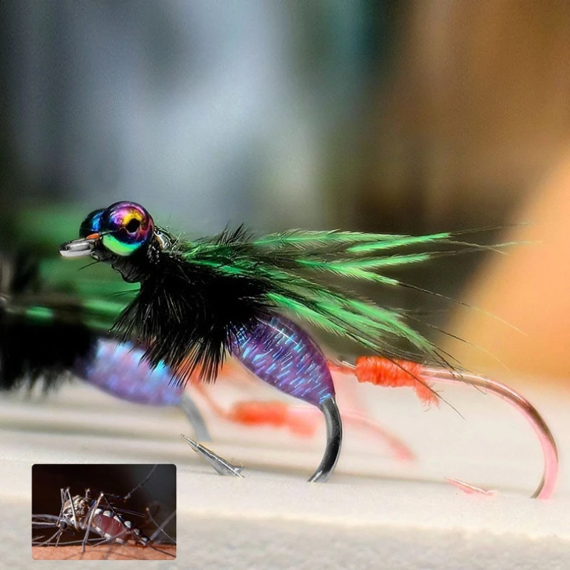 

5pcs 12#14#16# Flies Tackle Bionic Fly Fishing Bait Spinner Swim Baits Fly Fishing Hook Flies Lures Kit